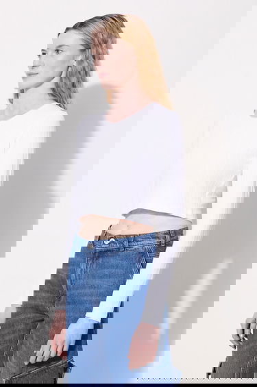 Crop Top JW Anderson JW Anderson Ribbed Cropped Anchor Embroidery Longsleeve Top Biela | JO0211.PG1501.001, 3