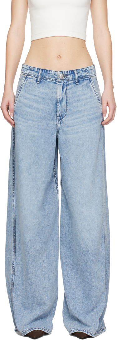 Džínsy rag & bone Rag & Bone Featherweight Wide-Leg Sofie Jeans Modrá | WDD24H3003FWAN, 0