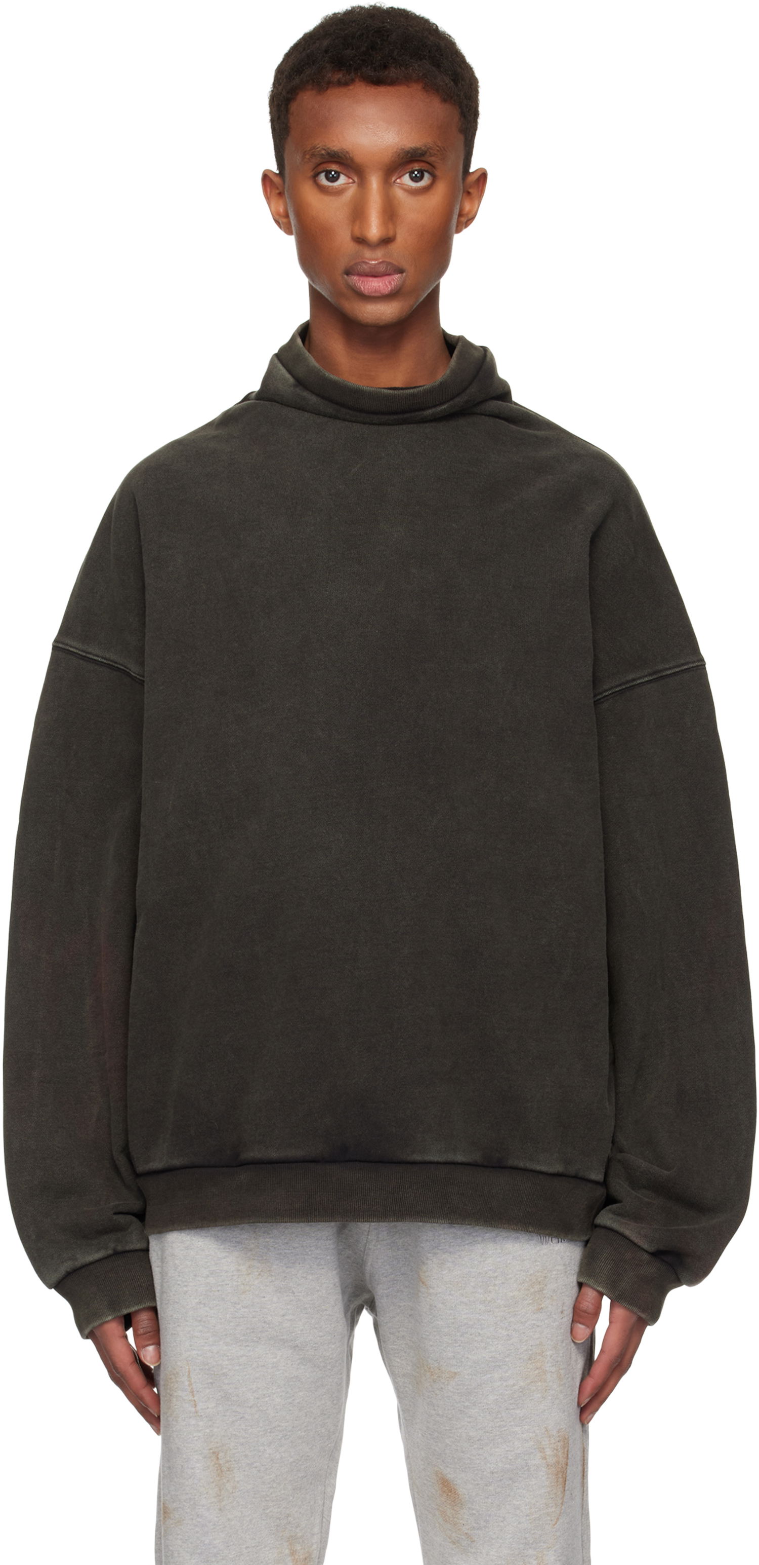 Sveter We11done Standard Logo Turtleneck Sweatshirt Zelené | WD-TS3-24-731-U-BK, 0