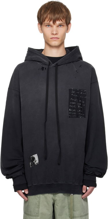 Mikina Ann Demeulemeester Ann Demeulemeester Ollie High-Comfort Hoodie with Printed Patches Čierna | B0013214-FA639-098, 0