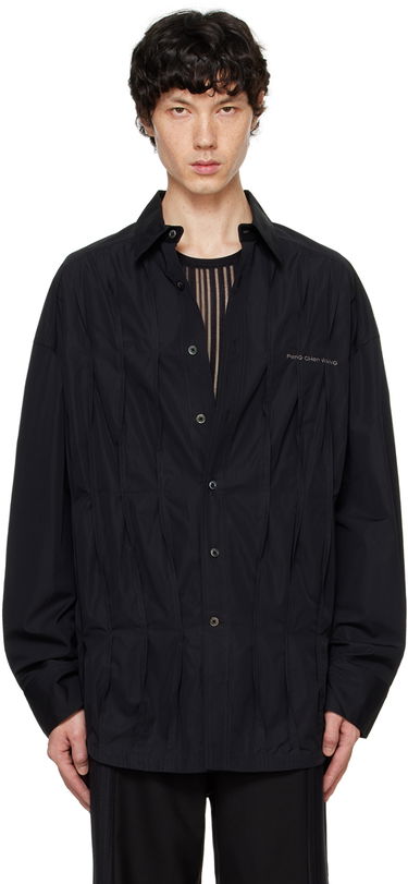 Košeľa Feng Chen Wang Feng Chen Wang Pleated Shirt Čierna | FUF18SR09, 0
