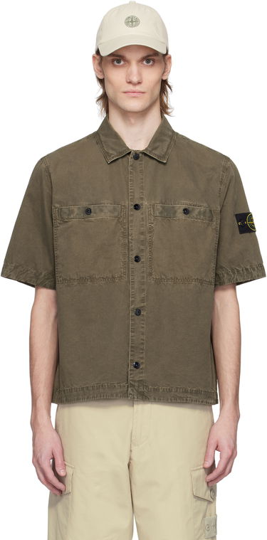 Košeľa Stone Island Stone Island Brushed Organic Cotton Canvas Shirt Zelené | K1S15 1200029 S00WN, 0