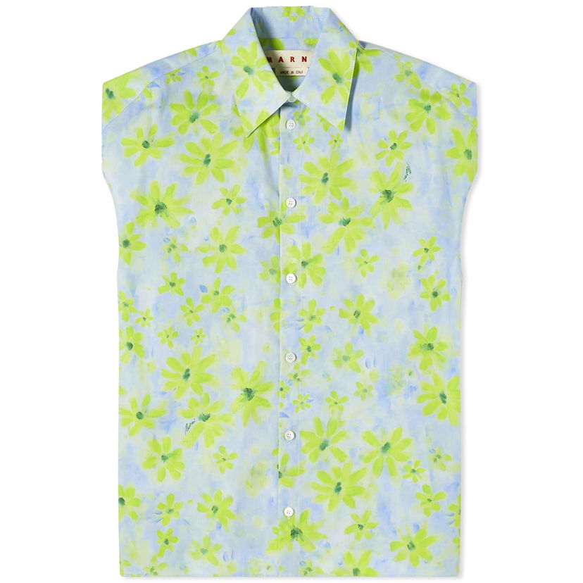 Košeľa Marni Cocoon Sleevless Printed Shirt "Aquamarine" Tyrkysová | CAMA0565A0-PAB24