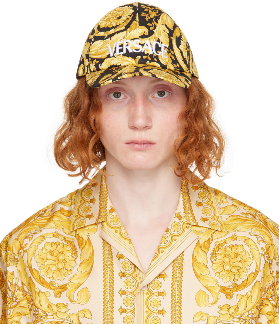 Šiltovka Versace Black & Gold Barocco Logo Baseball Cap Žltá | 1012701_1A01281, 0