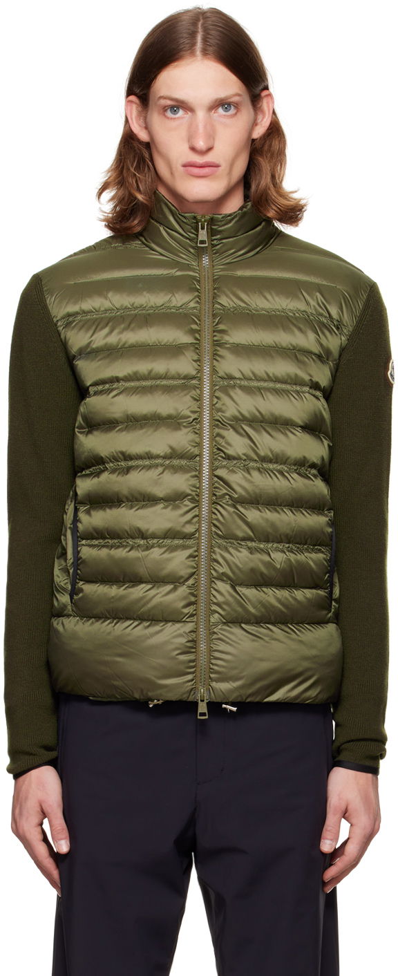 Prešívaná bunda Moncler Khaki Paneled Down Zelené | H20919B00006M1122, 0