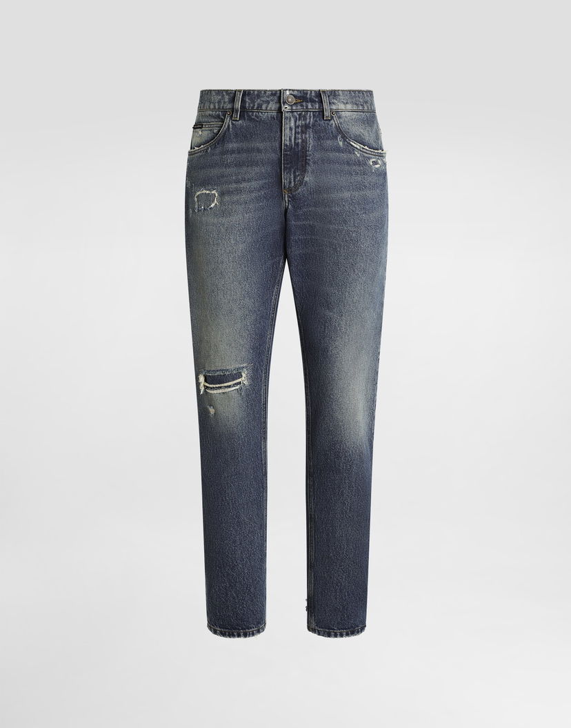 Džínsy Dolce & Gabbana Dolce & Gabbana Regular Fit Distressed Jeans Modrá | GYJCCDG8NK1S9001