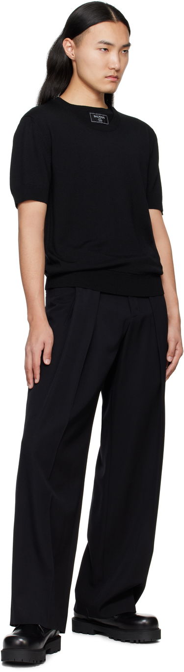 Sveter Balmain Balmain Knit T-Shirt Čierna | EH1AL027KH92, 3