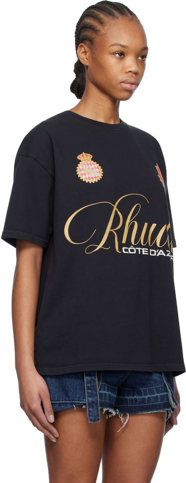 Tričko Rhude Rhude Script Crest T-Shirt Navy | RHPS25TT07012, 4