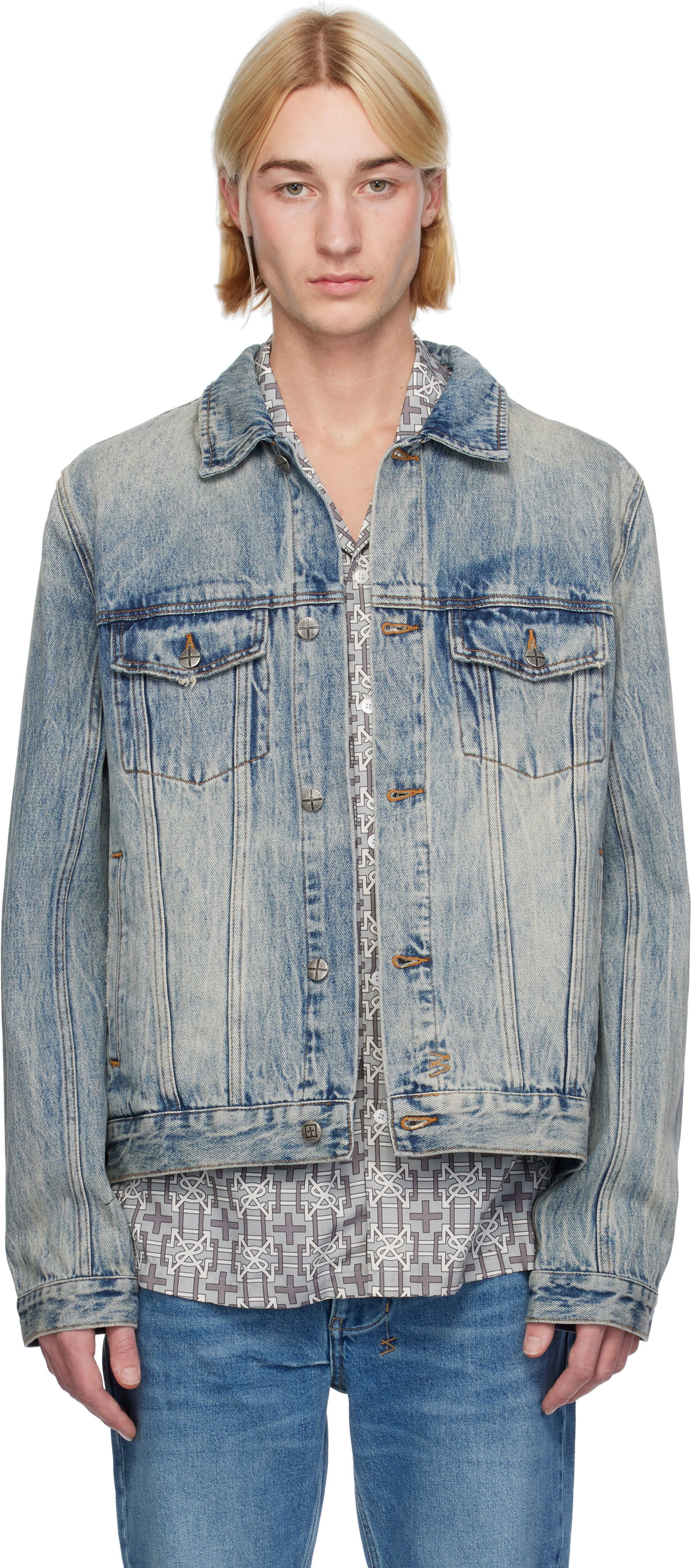 Bunda Ksubi Classic Stairway Denim Modrá | MFA24JK011, 0