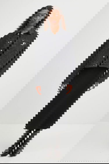 Bunda Carhartt WIP Rylan Transitional Oversize Cropped Pinstripe Denim Jacket Čierna | I035571.32I06, 5