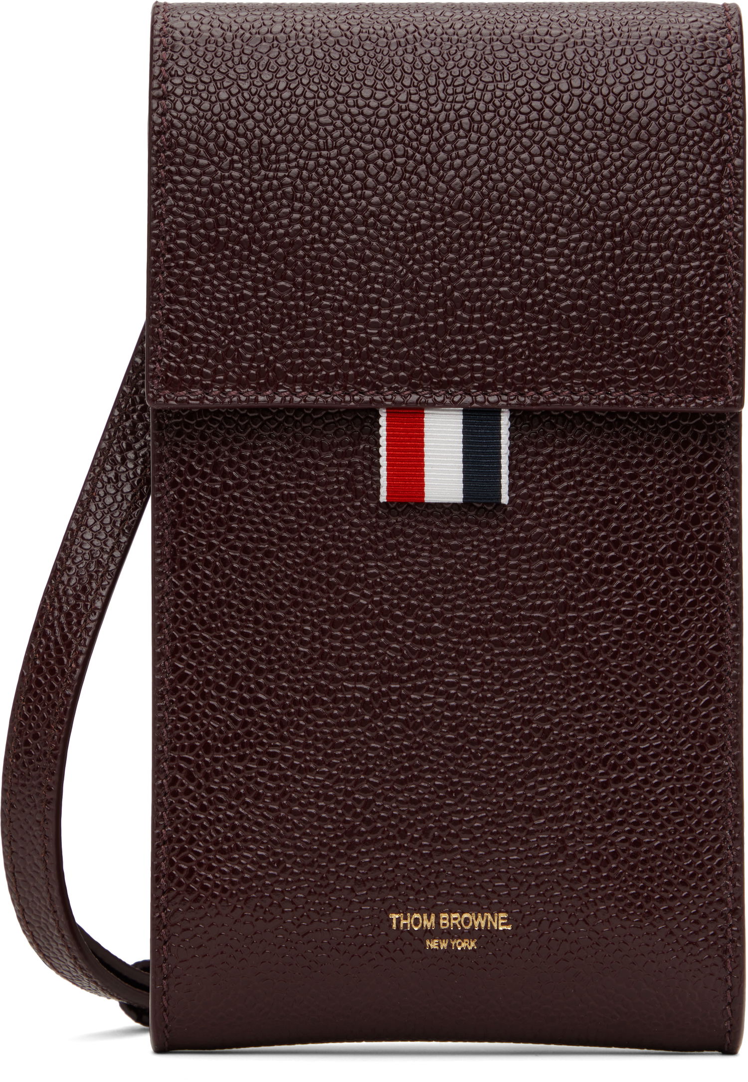 Peňaženka Thom Browne Leather Crossbody Phone Pouch Hnedá | MAC113A-03542, 0
