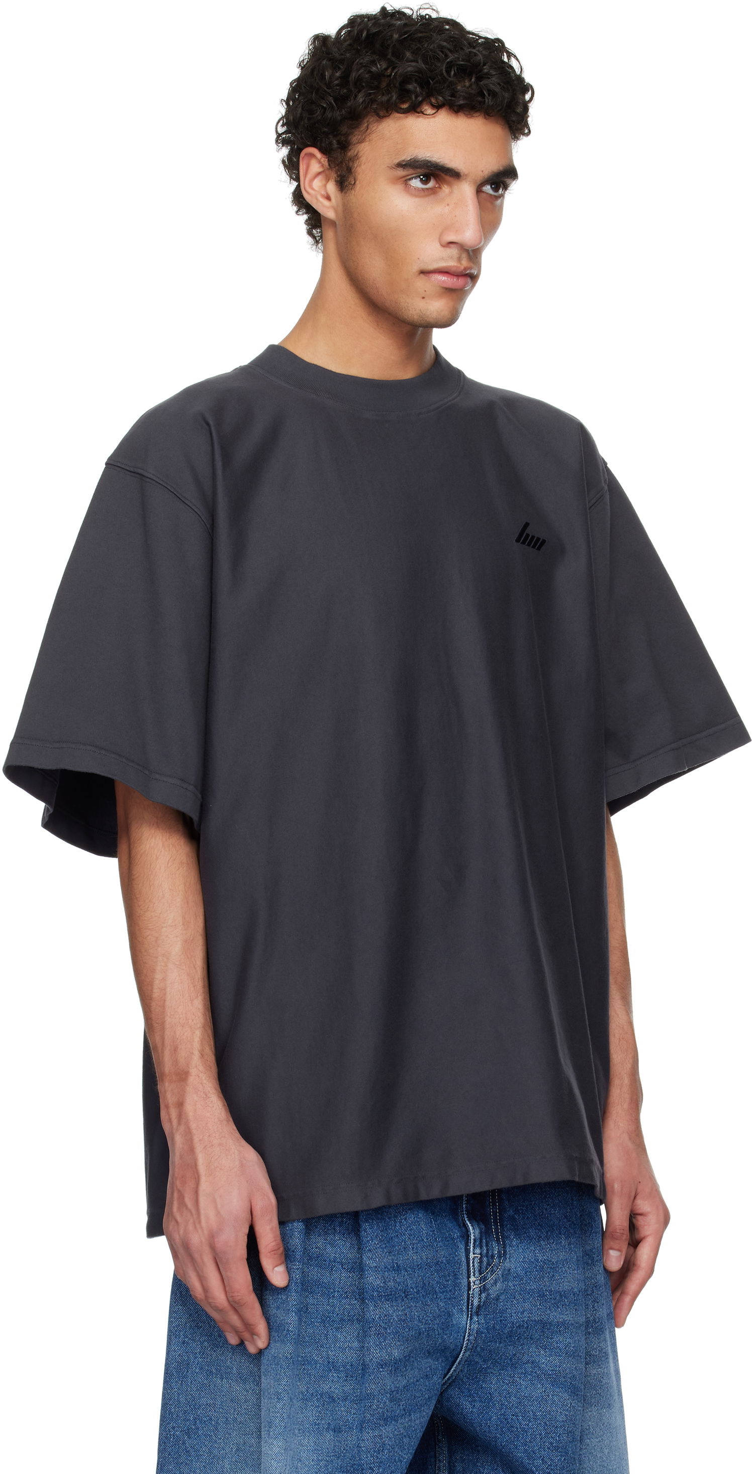 Tričko HED MAYNER Hed Mayner Embroidered T-Shirt Šedá | HMMA70007R-HA082A, 1