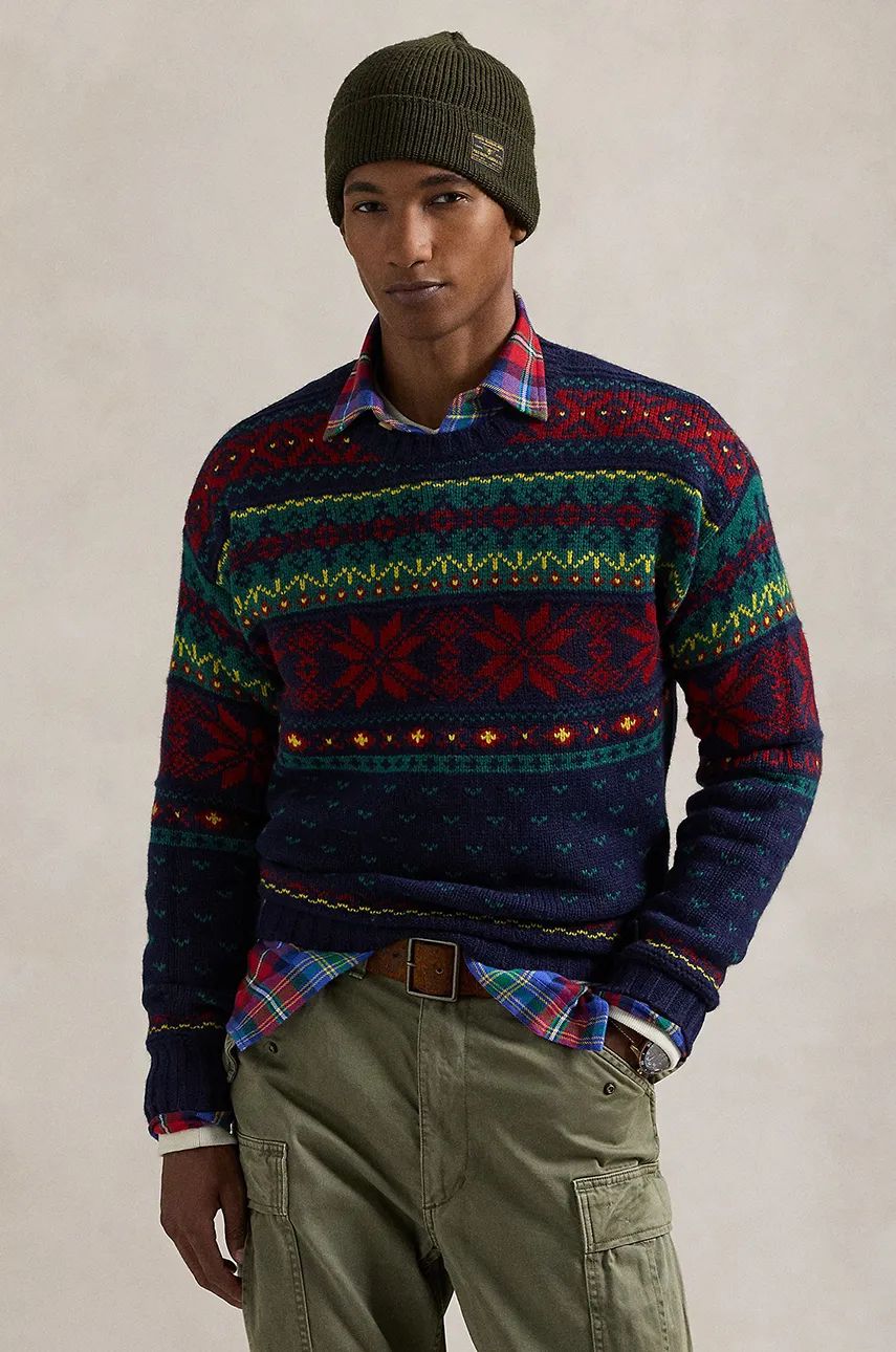 Sveter Polo by Ralph Lauren Fair Isle Wool Sweater Modrá | 710949297, 0