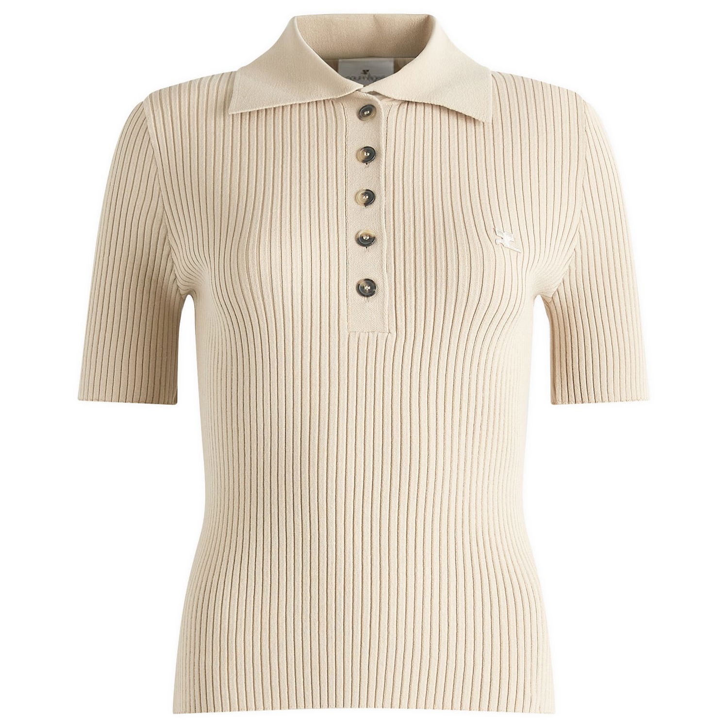 Polo tričko Courrèges Knit Polo Top Béžová | VESMPO029FI0001-1054, 0
