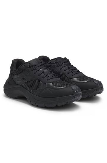 Oblečenie a doplnky BOSS Mesh and Faux Leather Čierna | 50548571