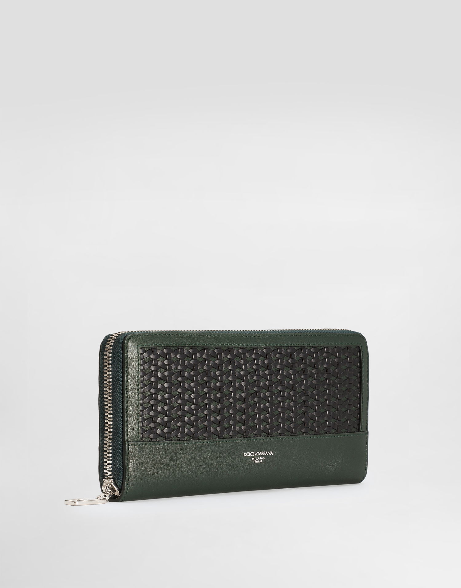 Peňaženka Dolce & Gabbana Dolce & Gabbana Woven Calfskin Zip-Around Wallet Zelené | BP1672AN41989868, 1