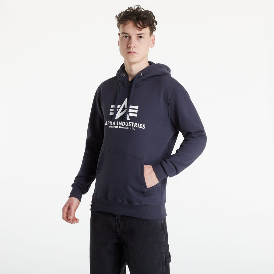 Mikina Alpha Industries Basic Hoodie Navy | 178312-02, 0