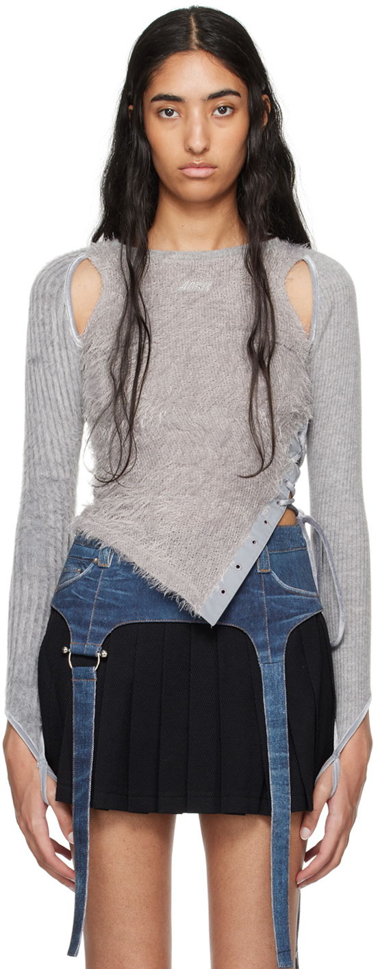 Sveter Andersson Bell Cutout Sweater Šedá | atb1180w, 0