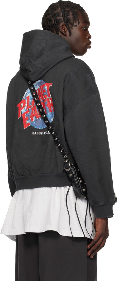 Mikina Balenciaga Balenciaga 'Planet Earth' Zip Hoodie Čierna | 803264TRVD11055, 2