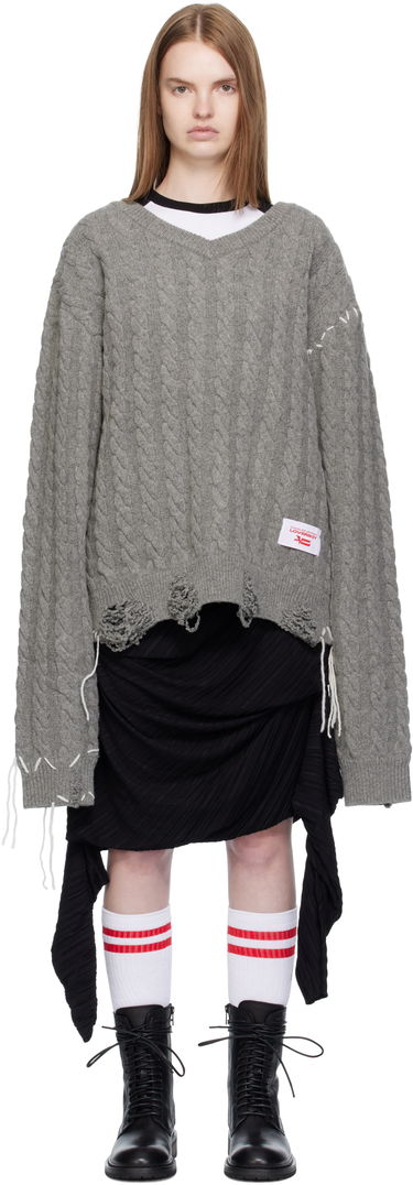 Sveter Charles Jeffrey Loverboy Charles Jeffrey LOVERBOY Label Cable Knit Sweater Šedá | 52090301, 0