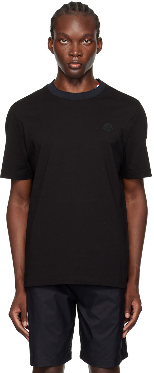 Tričko Moncler Black Logo Patch T-Shirt Čierna | J20918C00027829H8, 0