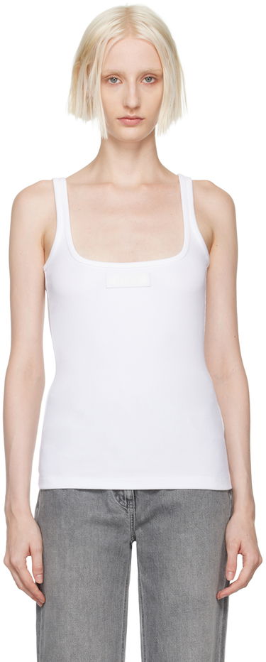 Tielko Versace Slim-Fit Ribbed Tank Top Biela | 1017003-1A12060-1W000, 4