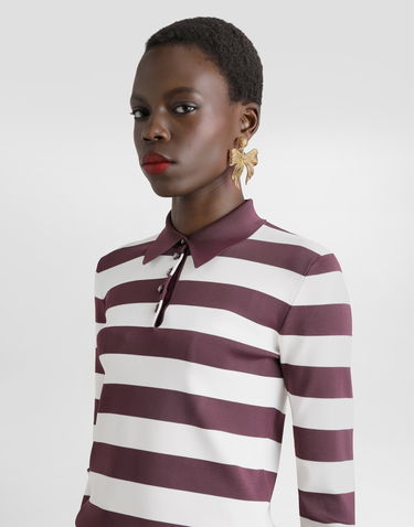 Polo tričko Dolce & Gabbana Striped Viscose Polo Shirt Fialová | FXZ19TJAIQ8R5231, 3