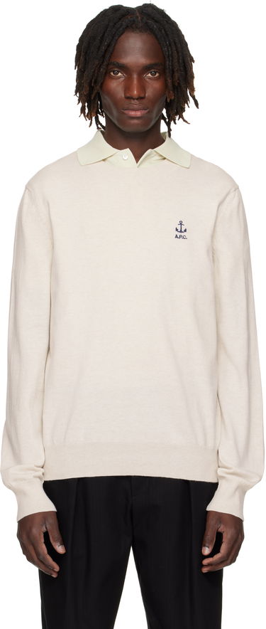 Sveter A.P.C. A.P.C. Gabin Anchor Logo Knit Sweater Béžová | COGDK-H23412, 0