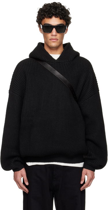 Mikina Fear of God ESSENTIALS Holiday Heavy Waffle 90s Hoodie Čierna | 192HO254361F, 0