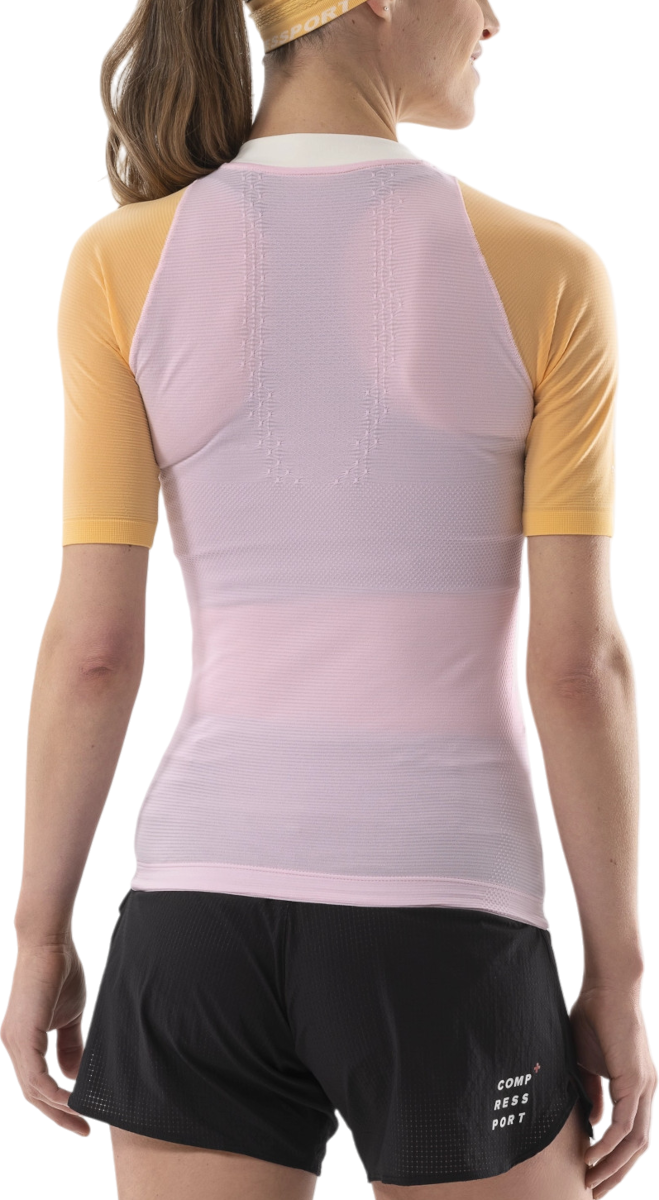 Dres Compressport Trail Running Short Sleeve Top Ružová | atsw4913097, 1