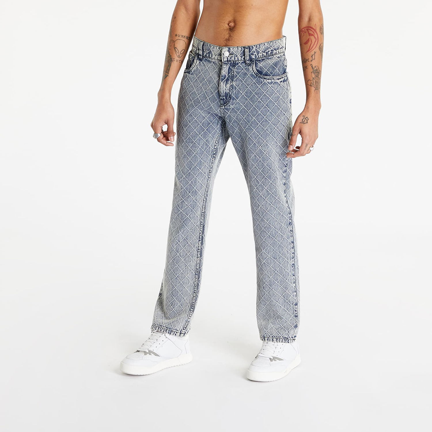 Džínsy Pleasures Ingress 5 Pocket Denim Washed Modrá | P23SP036 INDIGO, 1