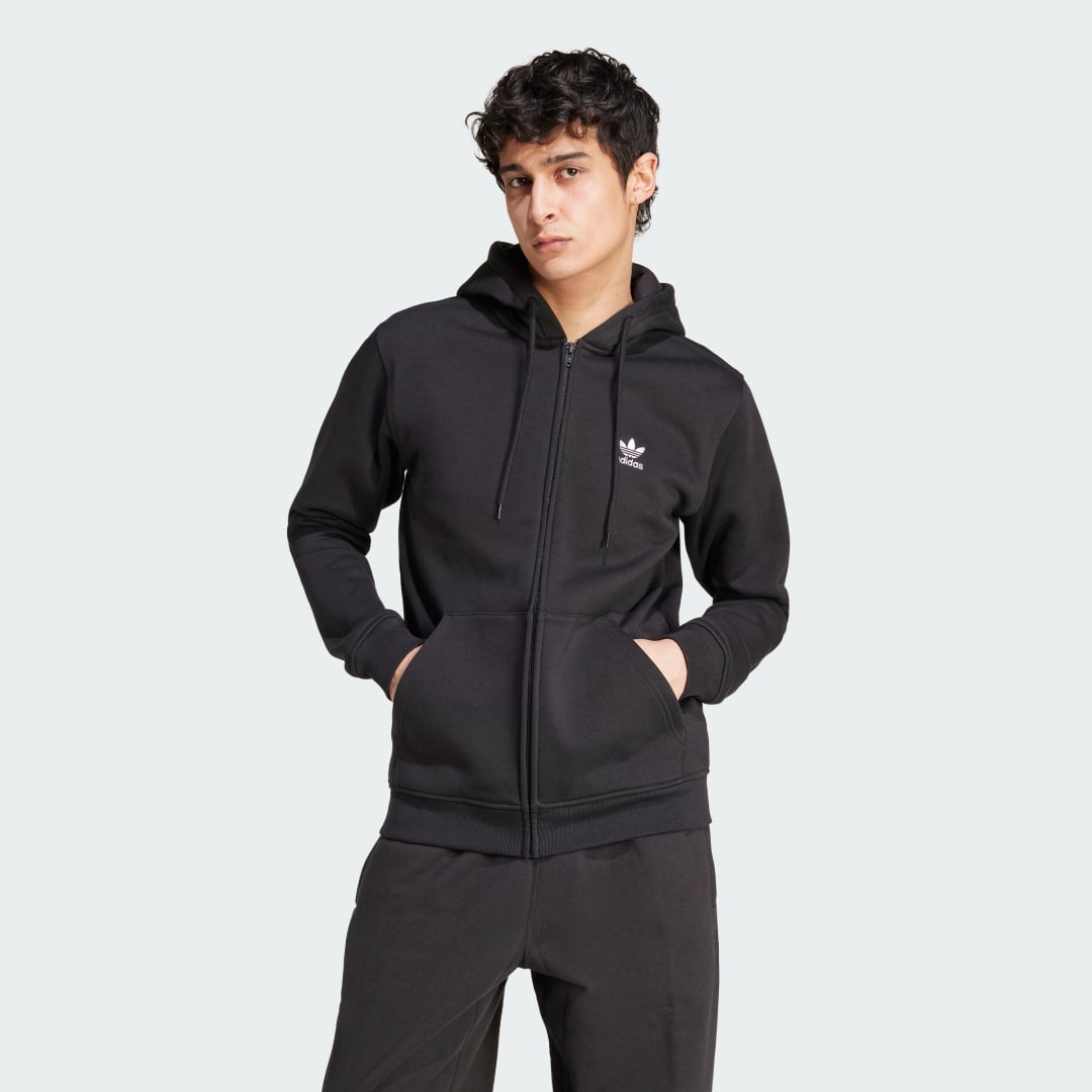 Mikina adidas Performance Trefoil Essentials Full-Zip Čierna | IW5791, 0