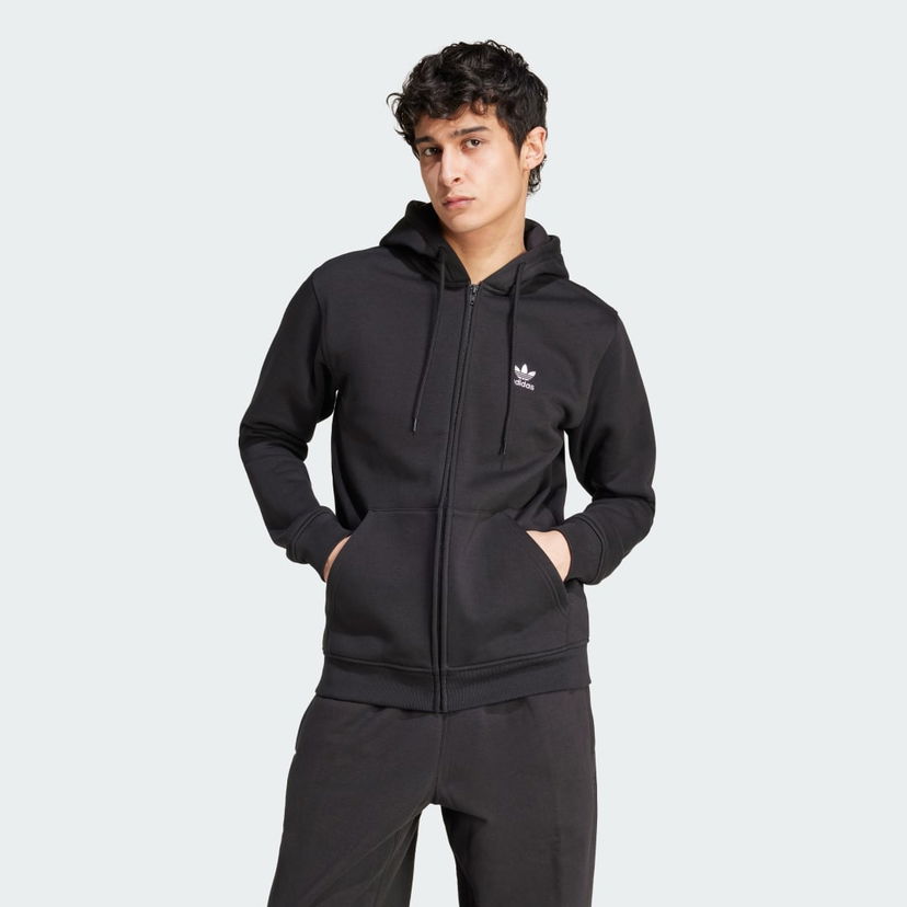 Mikina adidas Performance Trefoil Essentials Full-Zip Čierna | IW5791