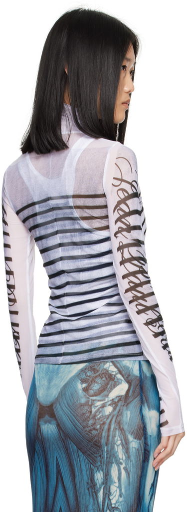 Tričko Jean Paul Gaultier Jean Paul Gaultier Striped Turtleneck Top Biela | 24/30-F-TO198-J559-015900, 2