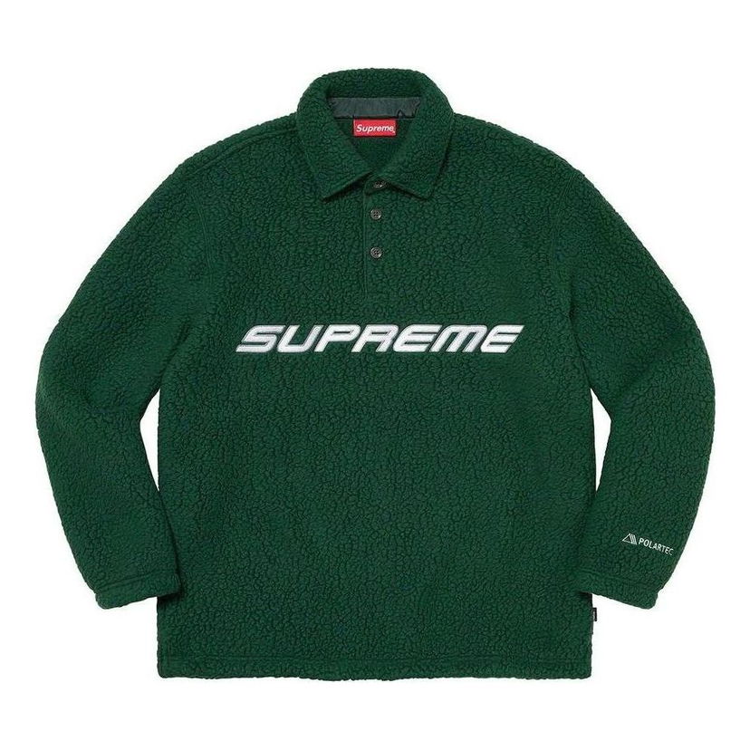 Sveter Supreme Polartec Long Sleeve Polo Zelené | SUP-FW22-825