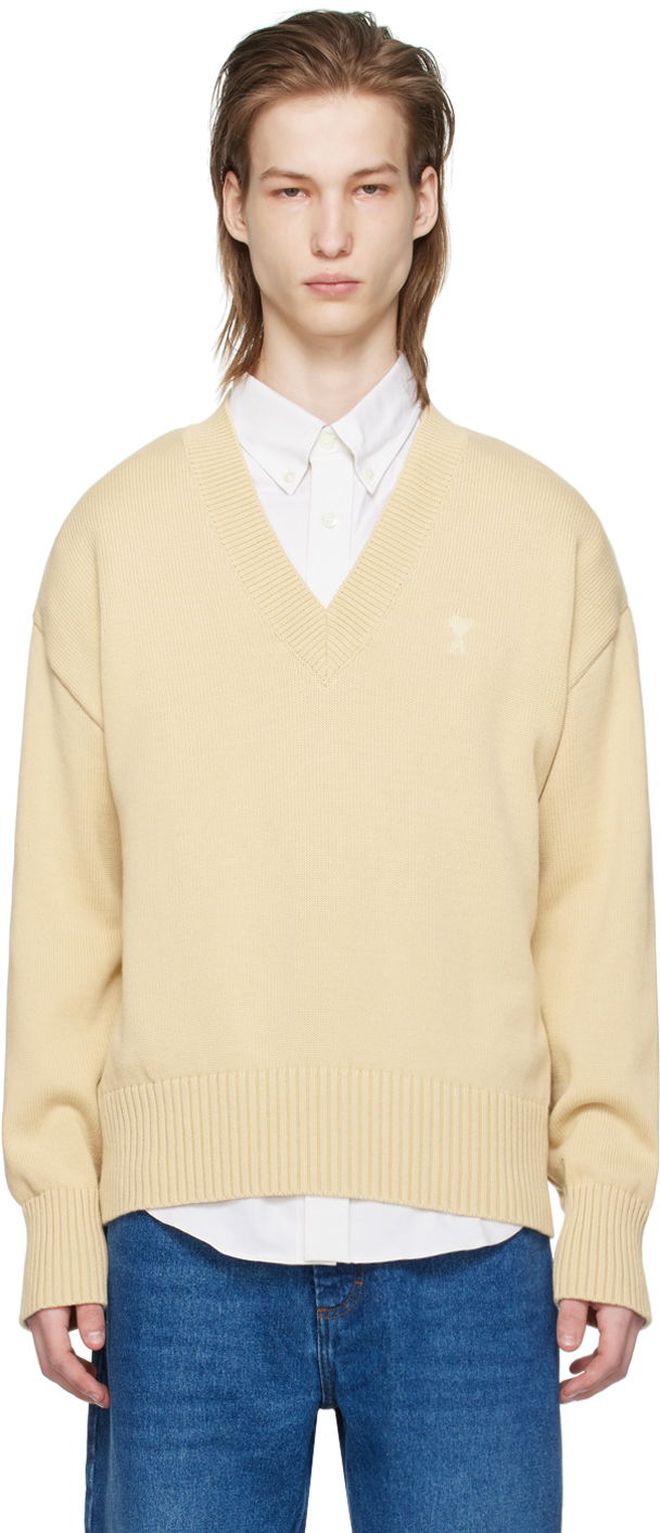 Sveter AMI Paris de Cœur Sweater Biela | UKS228.016, 0