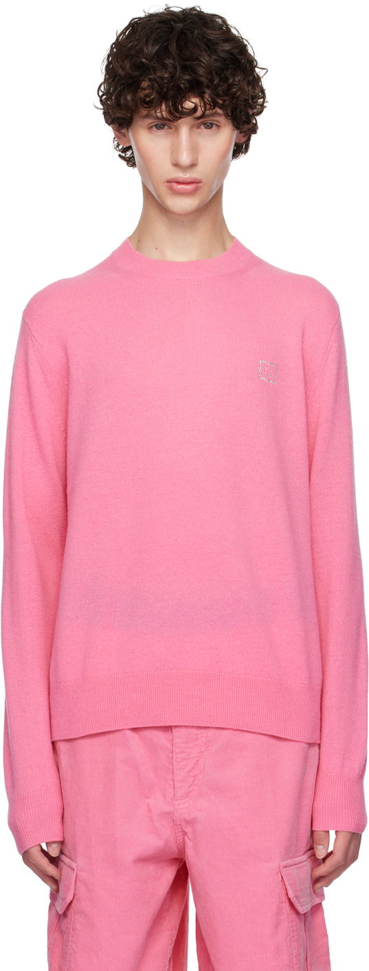 Pink Crystal-Cut Logo Sweater