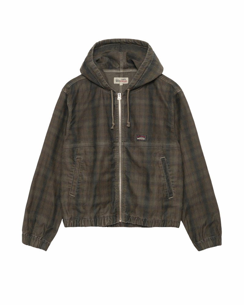 Vetrovka Stüssy Plaid Unlined Work Jacket Zelené | 115768