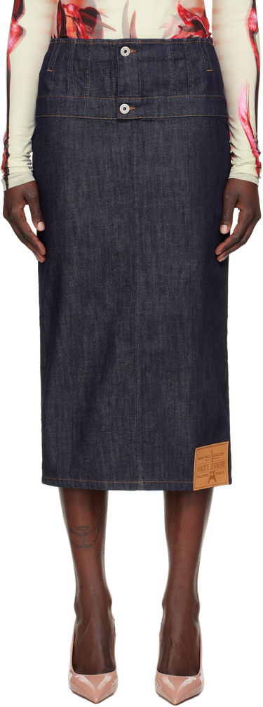 Sukňa Jean Paul Gaultier Jean Paul Gaultier 'The Inverted' Denim Midi Skirt Modrá | 25/33-F-JU146-D019-55, 0