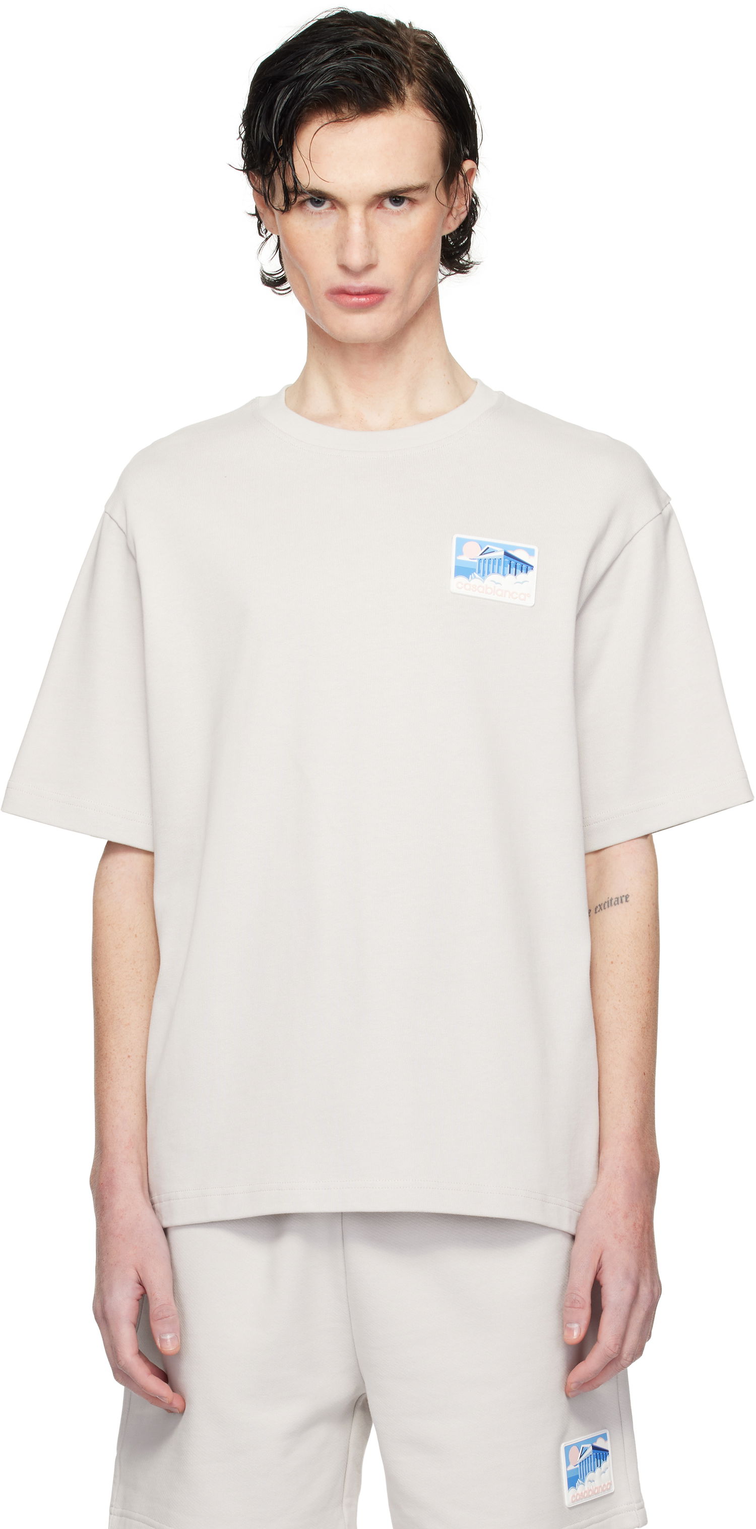 Tričko Casablanca Temple Patch T-Shirt Šedá | MPS25-JTS-027-02, 0