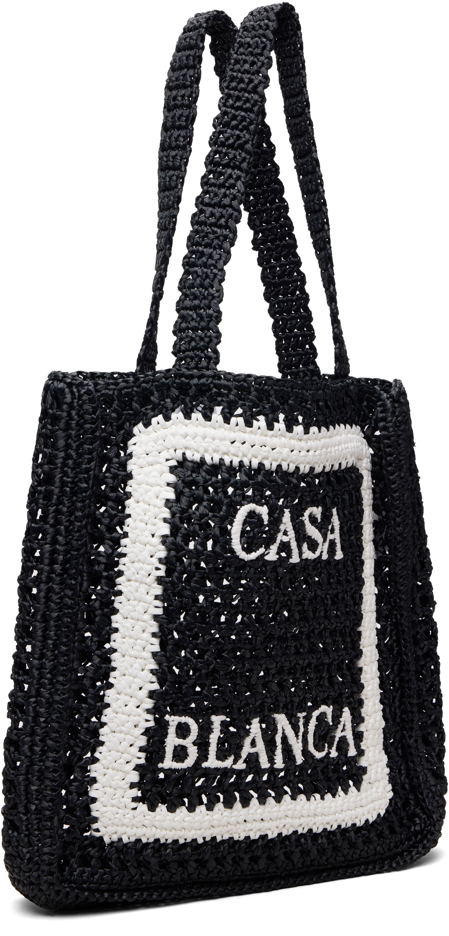 Tote bag Casablanca Casablanca Raffia Tote Čierna | A-SP26-BAG-175-02, 1