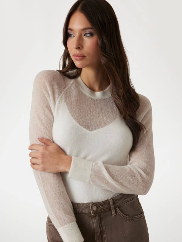 Sveter GUESS Guess Alpaca Wool-Blend Knit Sweater Biela | W5RR06Z3HQ0, 0