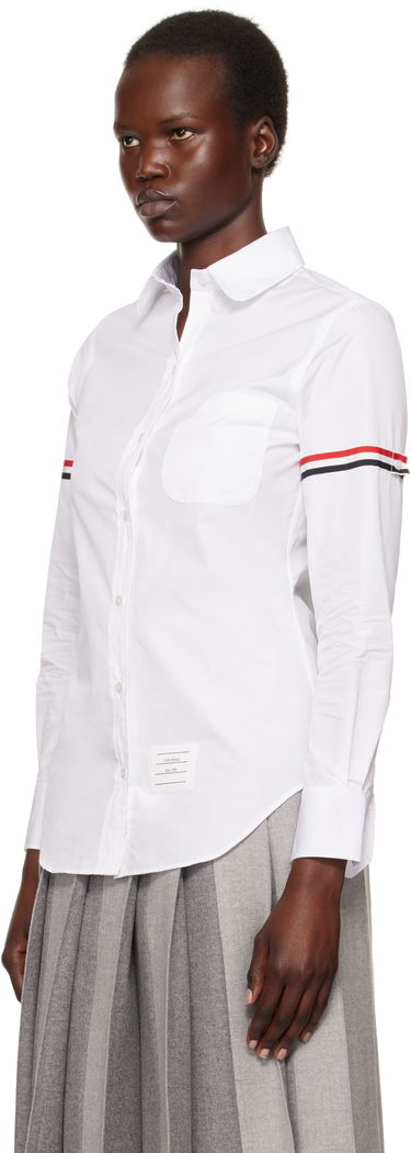 Košeľa Thom Browne Oxford Classic Round Collar Shirt With Long Sleeves Biela | FLL019E-03113, 3