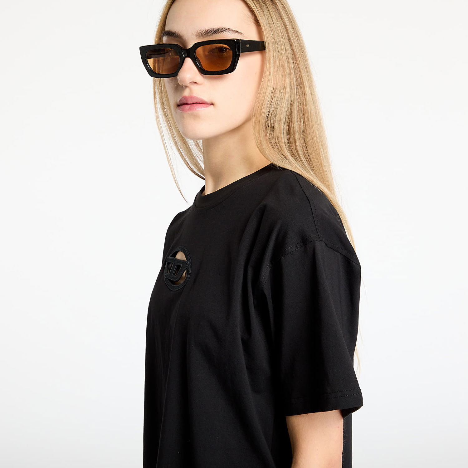 Crop Top Diesel Diesel T-Buxt-Crop-Od Cropped T-Shirt Čierna | A15096_0NIAX Black, 1