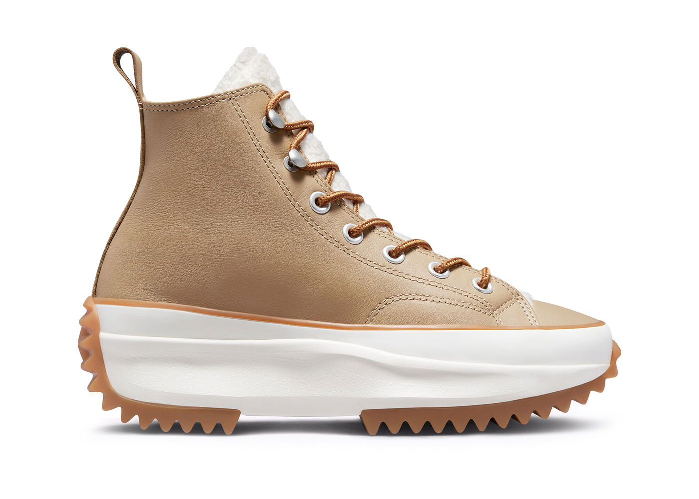 Tenisky a topánky Converse Run Star Hike Hi Platform Sherpa Leather Nomad Khaki Egret Wheat W Béžová | 573111C, 0