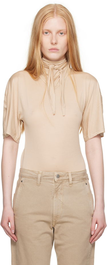 Tričko LEMAIRE Lemaire Short Sleeve Foulard T-Shirt Béžová | TO1337 LJ1011, 0