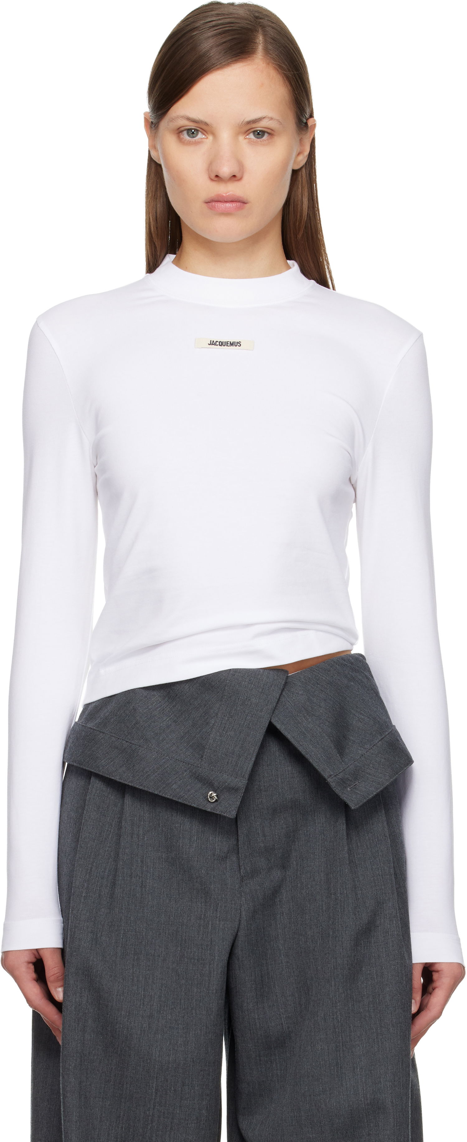 Tričko Jacquemus 'The Gros Grain' Long-Sleeve T-shirt Biela | 24ETSW00155AJ00124, 0