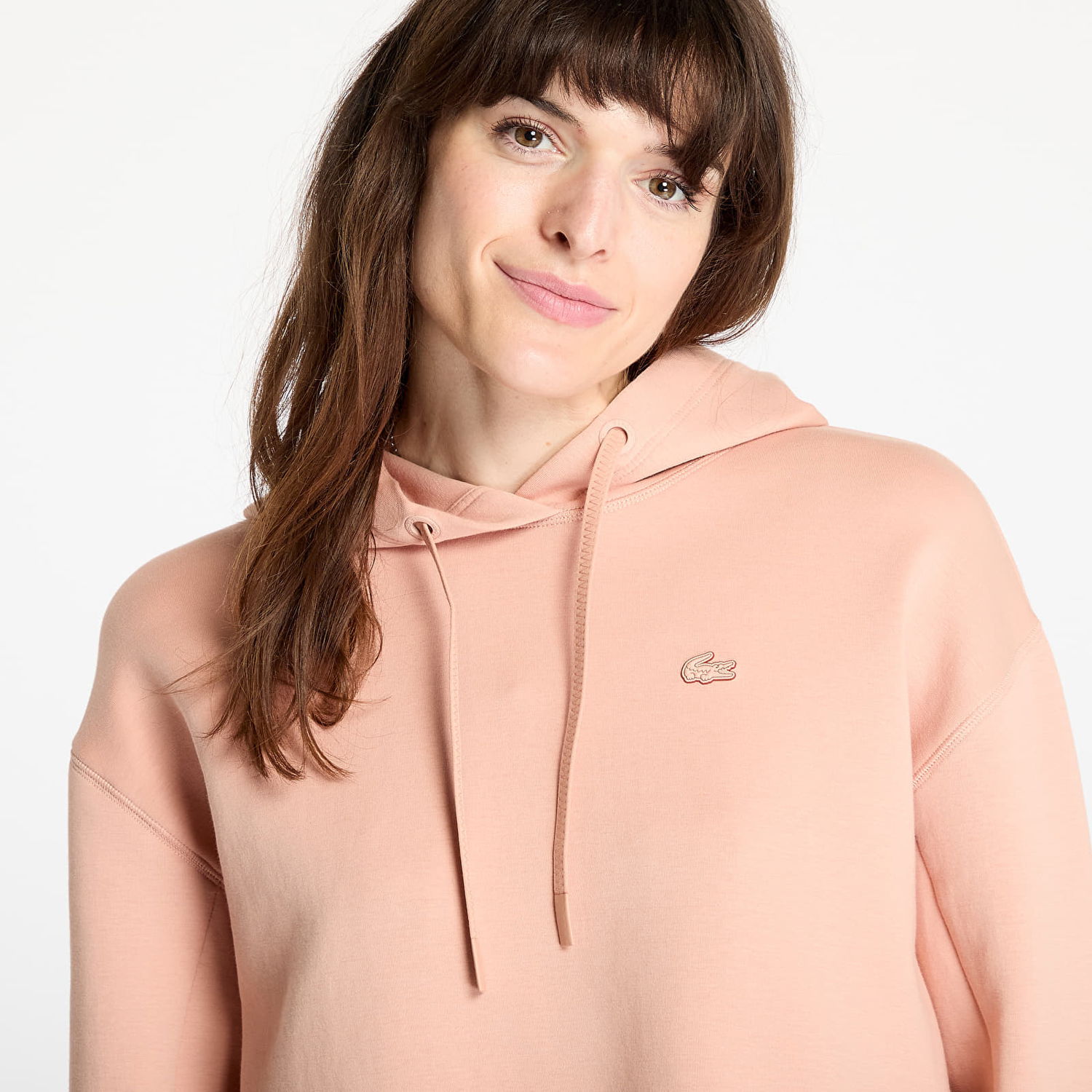 Mikina Lacoste LACOSTE Double Face Cropped Hoodie Ružová | SF0281 ZIH, 1
