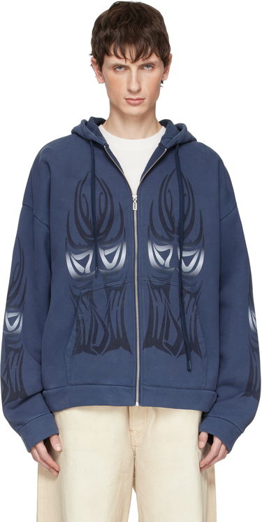 Mikina Who Decides War Winged Zip Up Hoodie Modrá | 1110640002FW25, 0