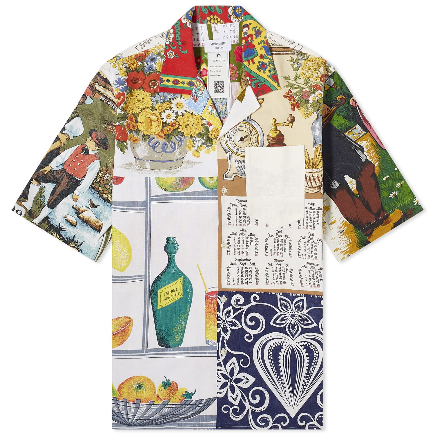 Košeľa Marine Serre Regenerated Household Linen Bowling Shirt Biela | USI014-MU00, 0